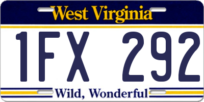WV license plate 1FX292