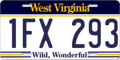 WV license plate 1FX293