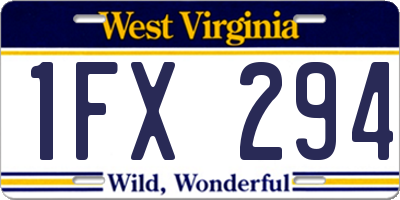 WV license plate 1FX294