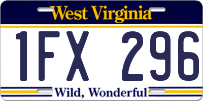 WV license plate 1FX296