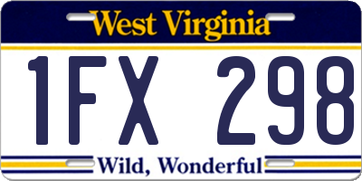 WV license plate 1FX298