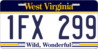 WV license plate 1FX299