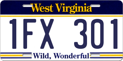 WV license plate 1FX301
