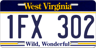 WV license plate 1FX302