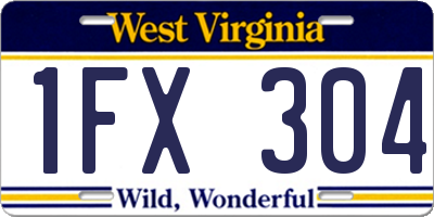 WV license plate 1FX304