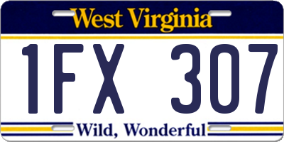 WV license plate 1FX307
