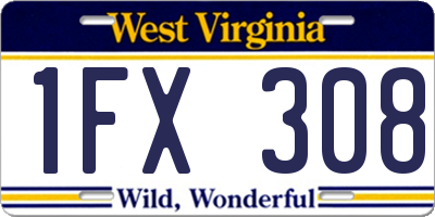 WV license plate 1FX308