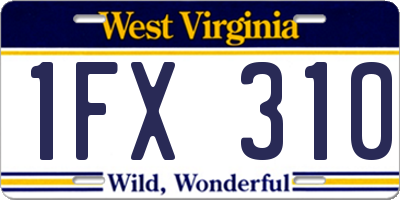 WV license plate 1FX310