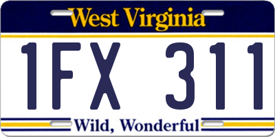 WV license plate 1FX311