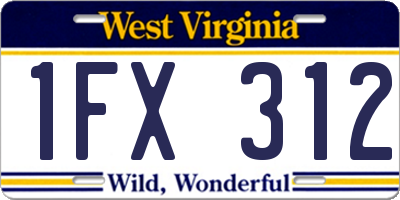 WV license plate 1FX312