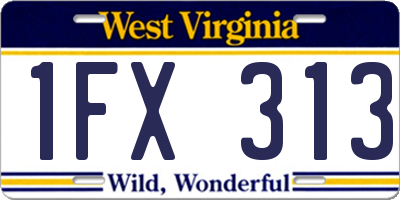 WV license plate 1FX313