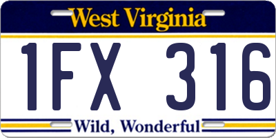 WV license plate 1FX316