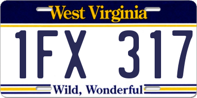 WV license plate 1FX317