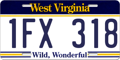 WV license plate 1FX318