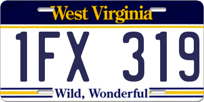 WV license plate 1FX319