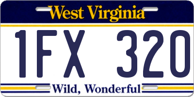WV license plate 1FX320