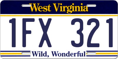 WV license plate 1FX321