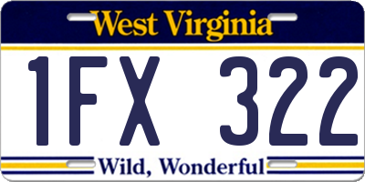 WV license plate 1FX322