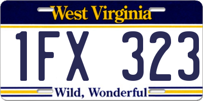 WV license plate 1FX323