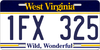 WV license plate 1FX325