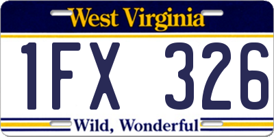 WV license plate 1FX326