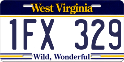 WV license plate 1FX329