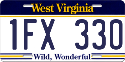 WV license plate 1FX330