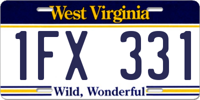 WV license plate 1FX331