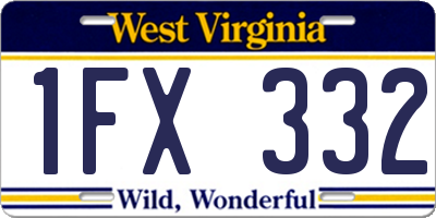 WV license plate 1FX332