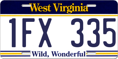 WV license plate 1FX335