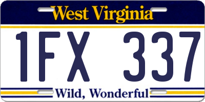 WV license plate 1FX337