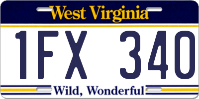 WV license plate 1FX340