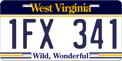 WV license plate 1FX341