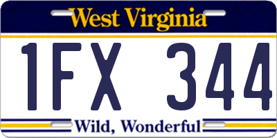 WV license plate 1FX344