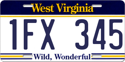 WV license plate 1FX345