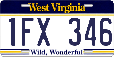 WV license plate 1FX346