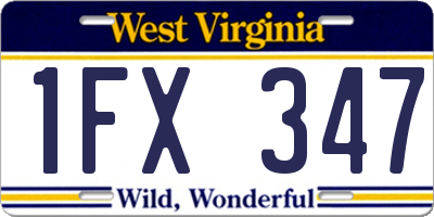 WV license plate 1FX347