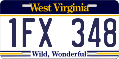 WV license plate 1FX348