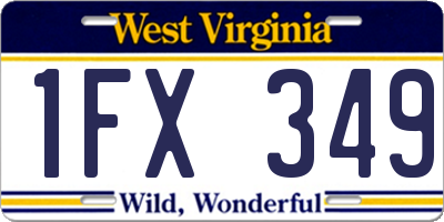 WV license plate 1FX349