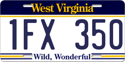 WV license plate 1FX350