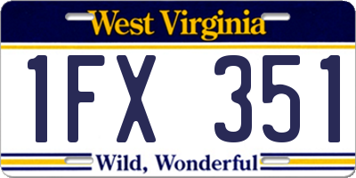 WV license plate 1FX351