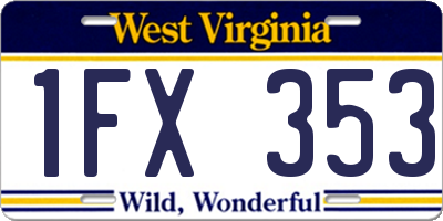 WV license plate 1FX353