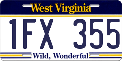 WV license plate 1FX355