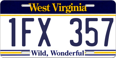 WV license plate 1FX357