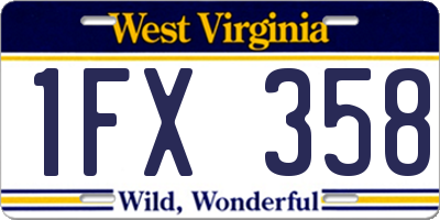 WV license plate 1FX358