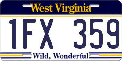 WV license plate 1FX359