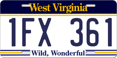 WV license plate 1FX361