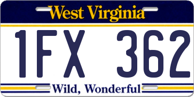 WV license plate 1FX362