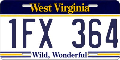 WV license plate 1FX364