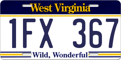 WV license plate 1FX367